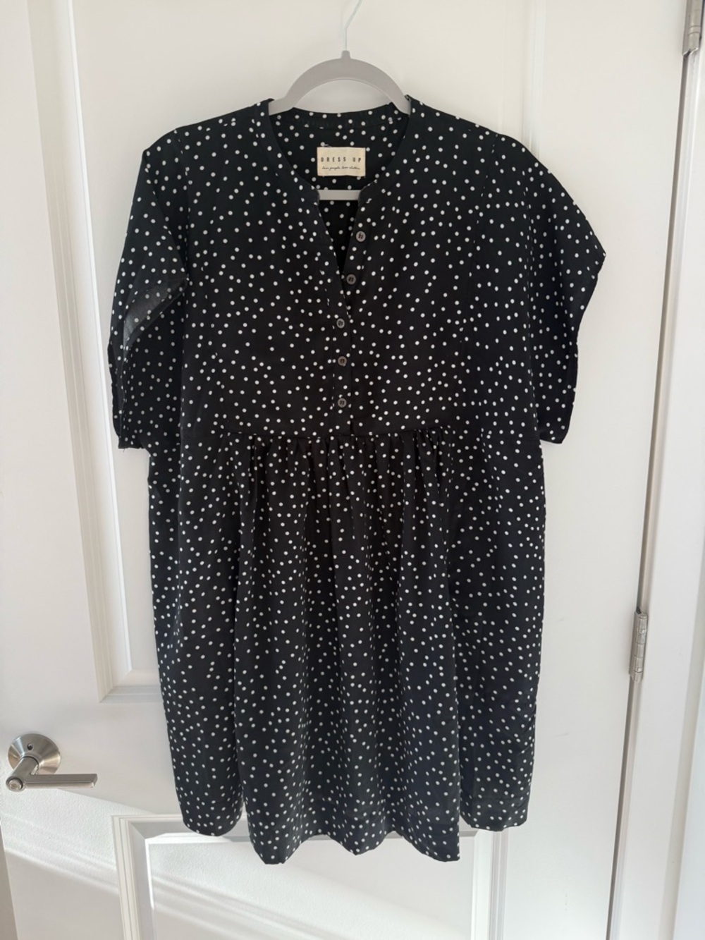Black Polka Dot Babydoll Dress
